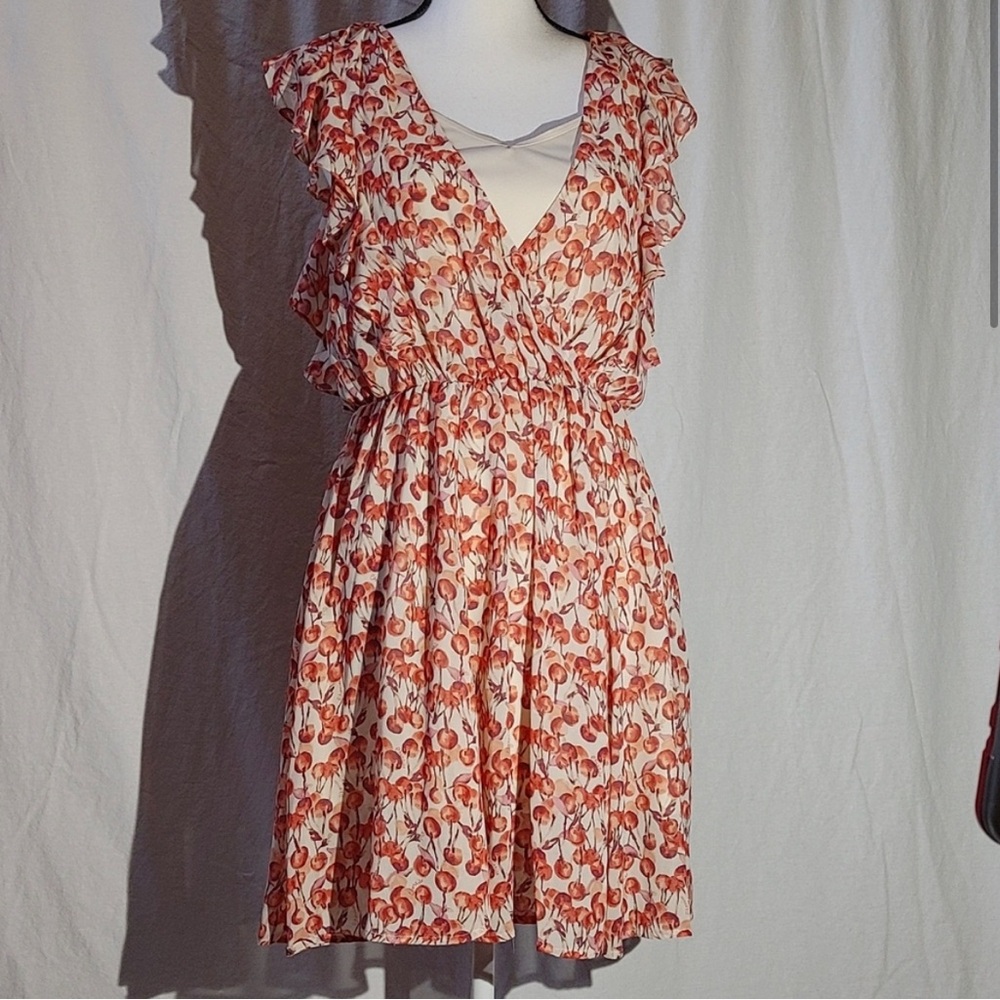 LC Lauren Conrad Cherry Ruffle Dress